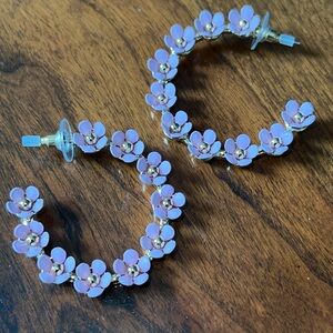 Nicole Miller Blossom Medium Hoop Earrings.